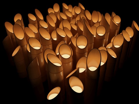 竹筒灯 竹子灯 景观灯 草地灯 地灯 竹子景观灯su模型