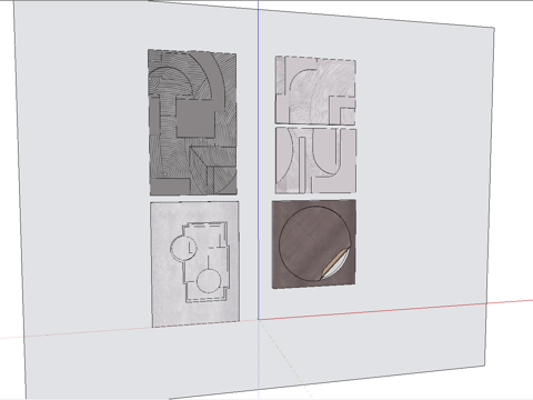 现代墙饰挂件su模型