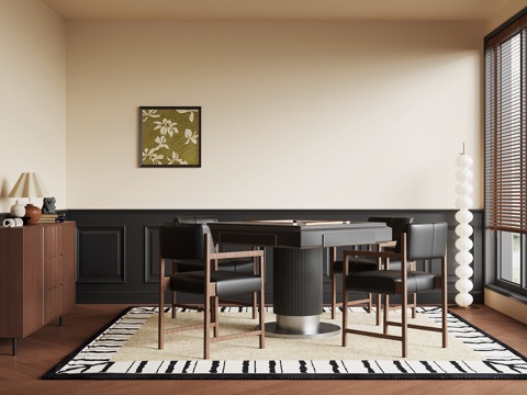 法式复古棋牌室su模型