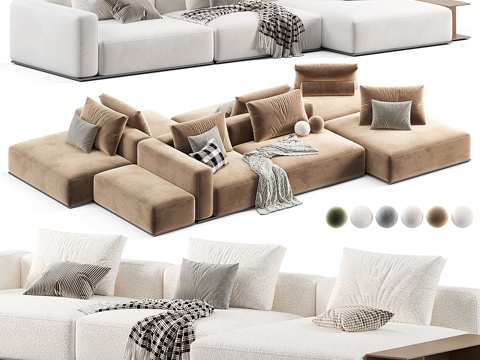  现代 Poliform Westside 组合沙发3d模型 