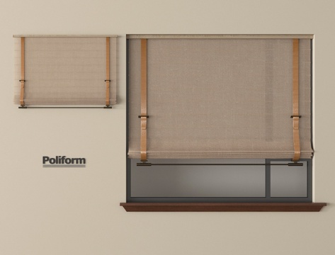 现代简约窗帘 香格里拉帘 布帘 罗马帘su模型