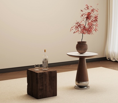 新中式边几su模型