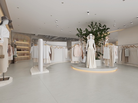  女装服装店3d模型 