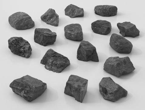 现代石头 石块 黑石头 景观石 庭院石头su模型