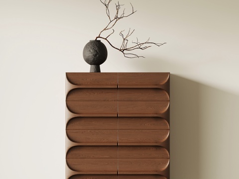 法式中古边柜 高柜 玄关柜su模型