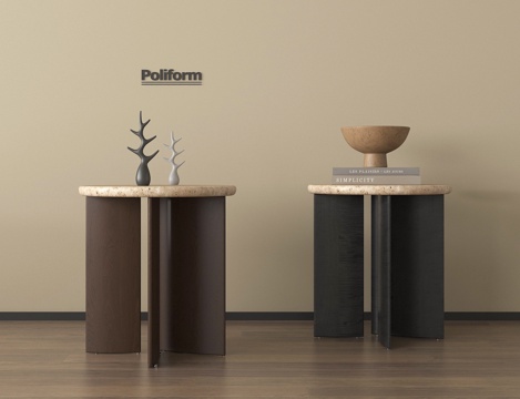 新中式边几组合 边几 角几 摆件su模型