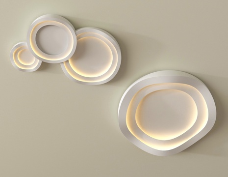 现代简约吸顶灯 客厅吸顶灯 卧室吸顶灯su模型