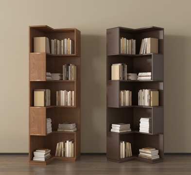 中古书架 书柜 落地书架 置物架 装饰架su模型