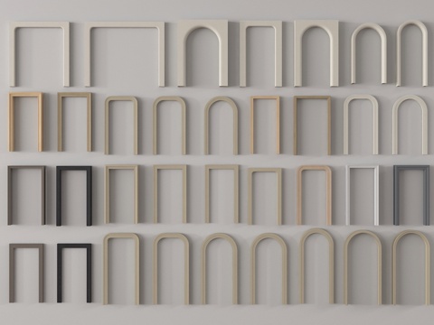 现代门套 垭口 拱形垭口su模型