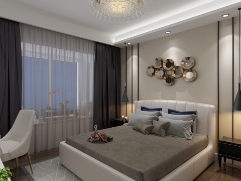  北欧卧室3D模型3d模型 