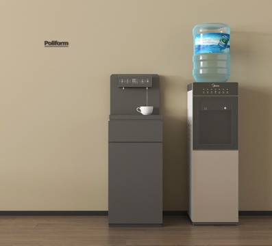 现代饮水机 直饮机 桶装水 立式饮水机su模型