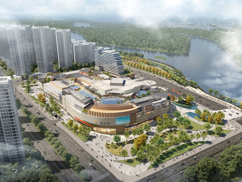 现代商业综合体 商场建筑 商城su模型