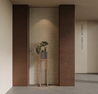 新中式玄关 入户装饰玄关su模型