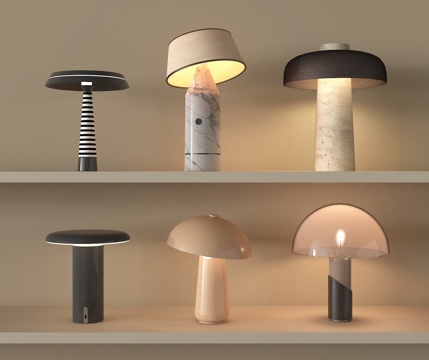 现代轻奢台灯 床头台灯 阅读台灯su模型