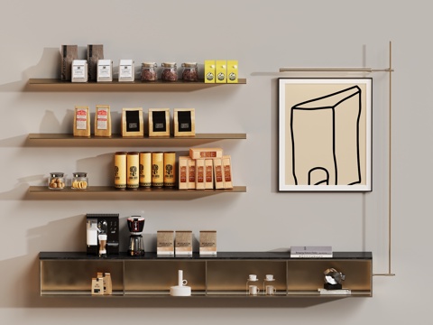 现代样板装饰柜书架餐边柜su模型