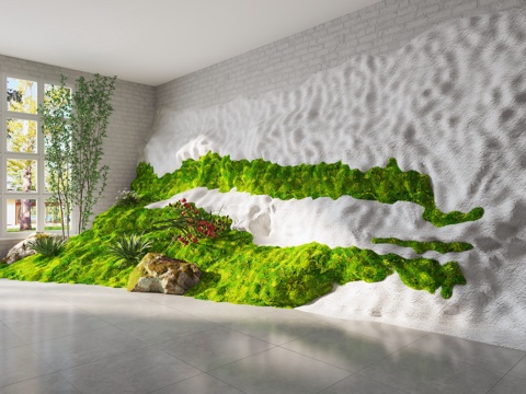 现代室内景观 景观小品 植物造景 植物堆 景观植物su模型