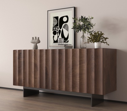 现代意式斗柜 实木斗柜 边柜 装饰柜su模型