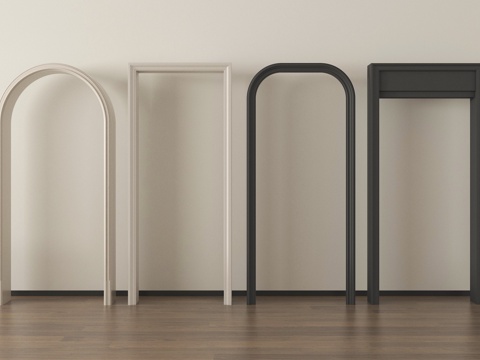 现代门套 拱门 垭口su模型