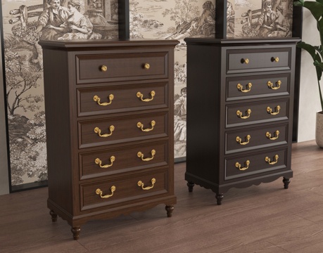 美式斗柜 边柜 储物柜su模型