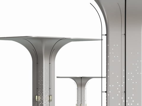 现代商场酒店装饰柱子su模型