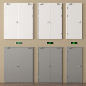 现代消防门 防火门 安全出口su模型