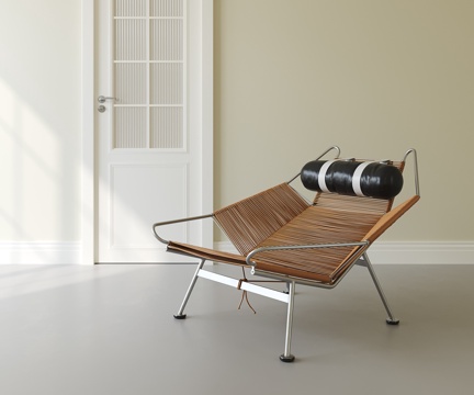 侘寂藤编休闲椅su模型