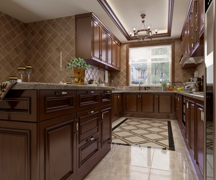  简欧欧式家居橱柜3d模型 