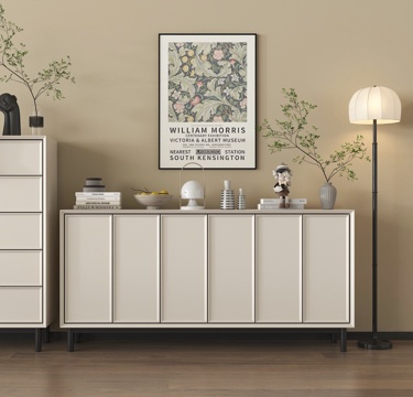 现代斗柜 五斗柜 奶油风柜子 边柜 装饰柜su模型