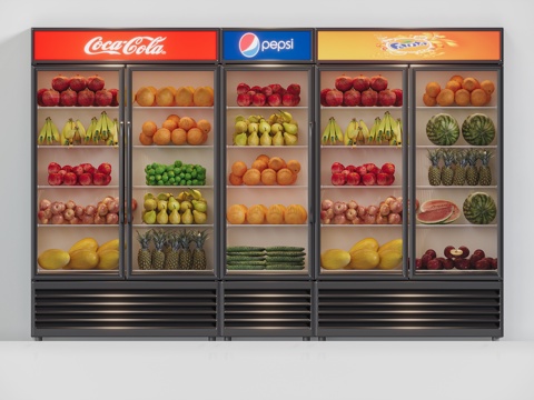 水果冰柜 冷鲜柜su模型