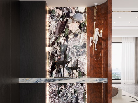 现代入户玄关 装饰玄关 玄关背景 玄关隔断 玄关装饰柜su模型