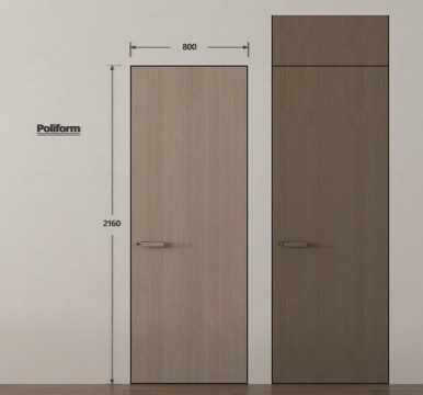 现代单开门 极简隐形门 卧室门 通顶门su模型