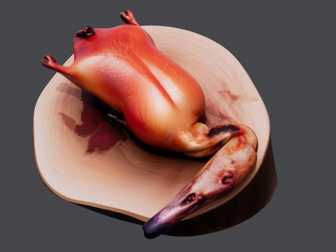 案板上的烤全鸭su模型