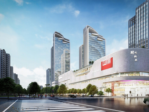 现代商业综合体 商场建筑 商城 办公楼建筑su模型