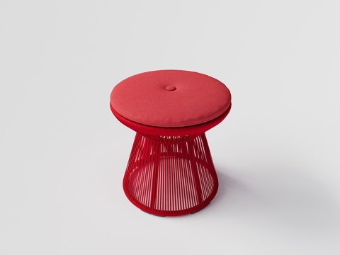 DEDON - 现代户外椅  凳子 圆形绳编茶几 边几 餐凳su模型