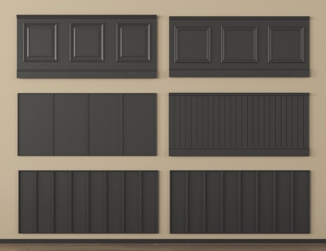 法式护墙板 护墙板 墙裙su模型