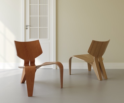 北欧实木单椅su模型