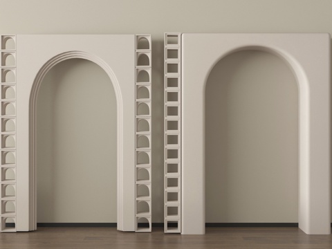 现代门套 拱门 垭口su模型