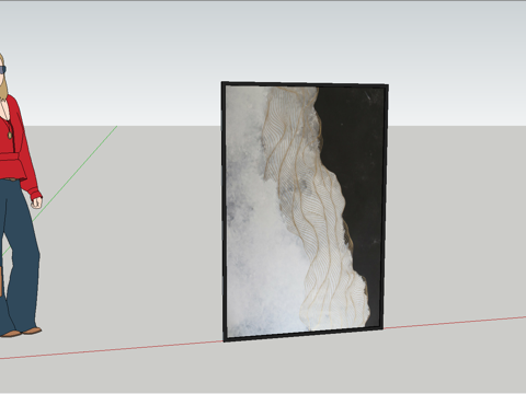 新中式挂画su模型