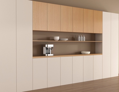 现代餐边柜 茶水柜 备餐柜su模型