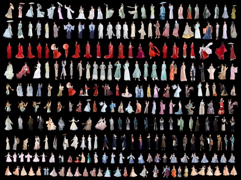 新中式古风人物 古装人物 汉服人物 古装美女 旗袍美女 男人su模型