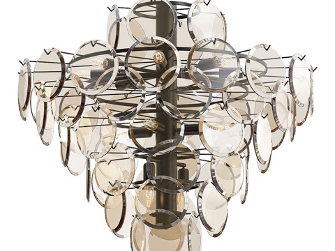  现代玻璃装饰吊灯3d模型 