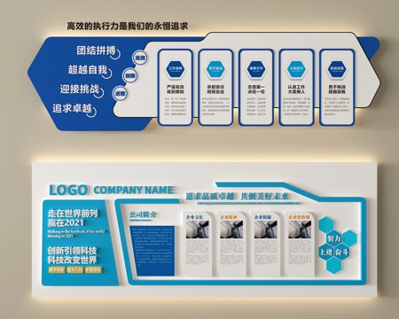 现代企业文化墙 公司文化墙 办公文化墙su模型
