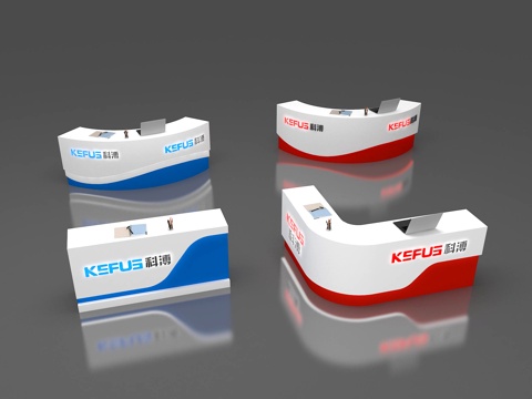 展会 接待台 前台 招待 签到处su模型