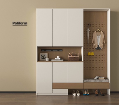 现代玄关鞋柜 换鞋凳 摆件 装饰柜 高柜su模型