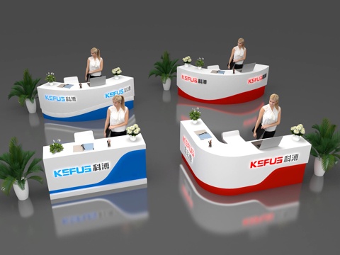  展会 接待台 前台 招待 签到处3d模型 