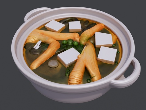 砂锅虾仁豆腐汤su模型su模型