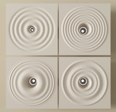 现代石膏灯 波纹灯筒灯射灯su模型