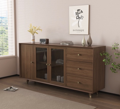 复古餐边柜 矮柜 装饰柜 摆件 挂画su模型