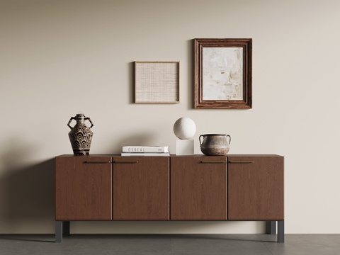 新中式矮柜 边柜 玄关柜su模型