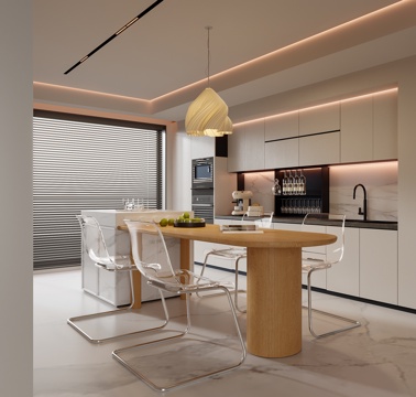 现代餐厅su模型